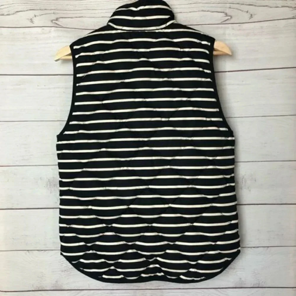 J. Crew Navy & White Quilted Excursion Full Zip Puffer Vest S